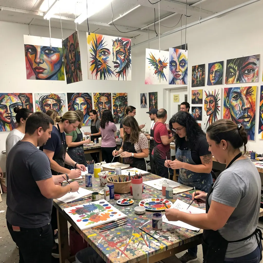 Private group event in creative studio